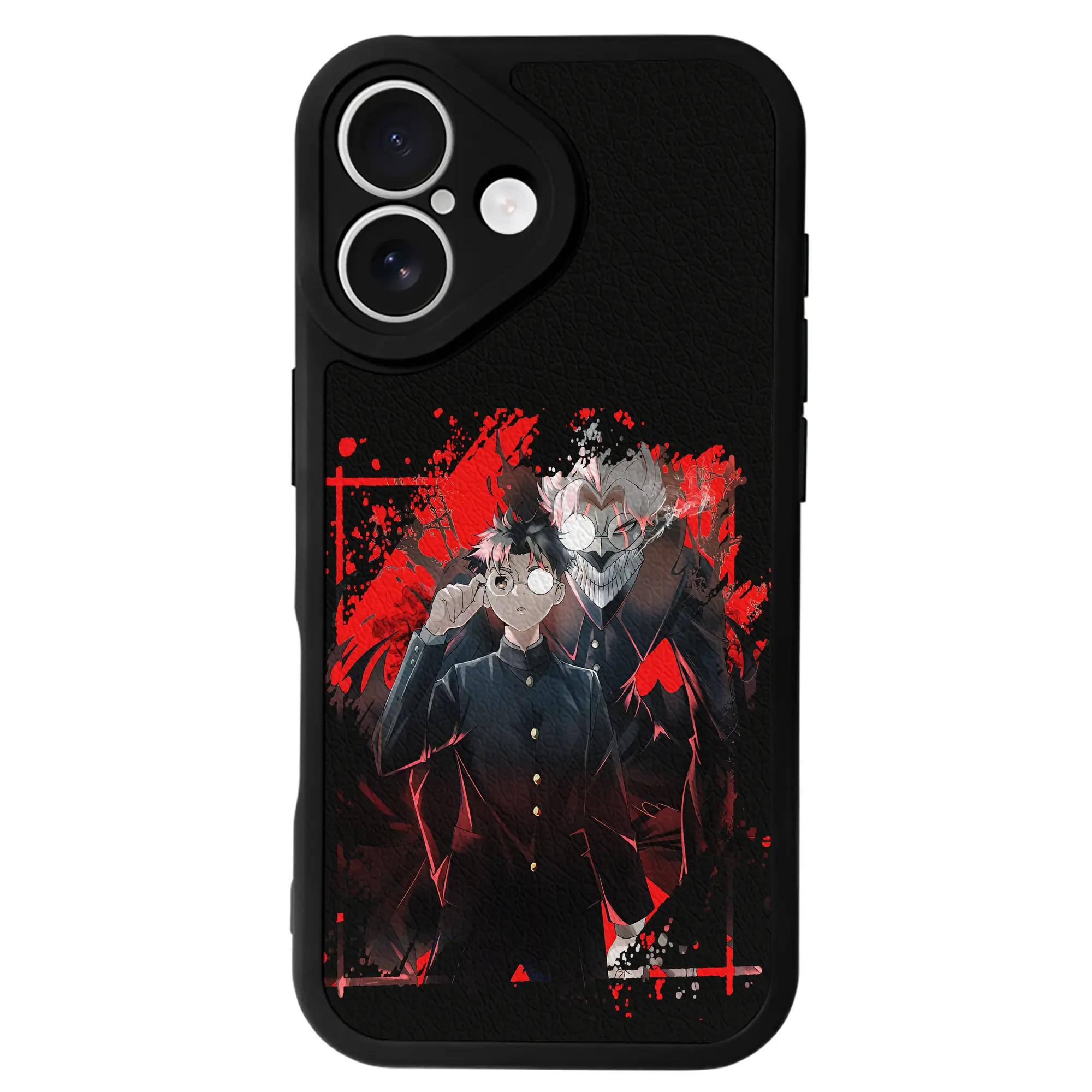 ダンダダン グッズ,オカルン - IPhone 16シリーズ対応 ・ シリコンスマホケース ・ レザー調 ・ 高精度フィット ・ 耐衝撃 ・ ワイヤレス充電対応 ・ 精密カット